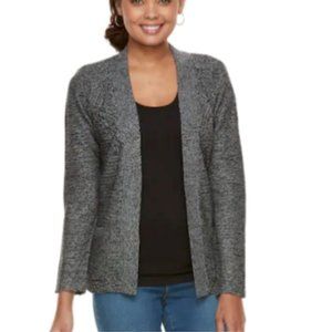 Petite Croft & Barrow Textured Cardigan Color: Cement Marl